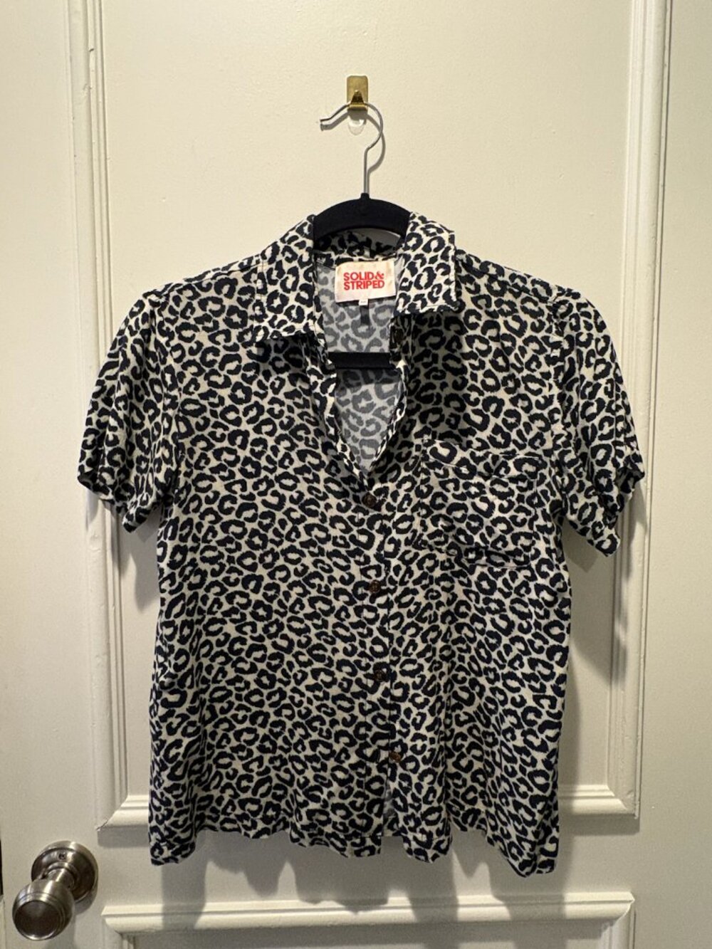 Solid & Striped Cabana Leopard Button Down Shirt XS